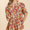 Red mix floral blouse - Image 2