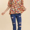 Red mix floral blouse - Image 3